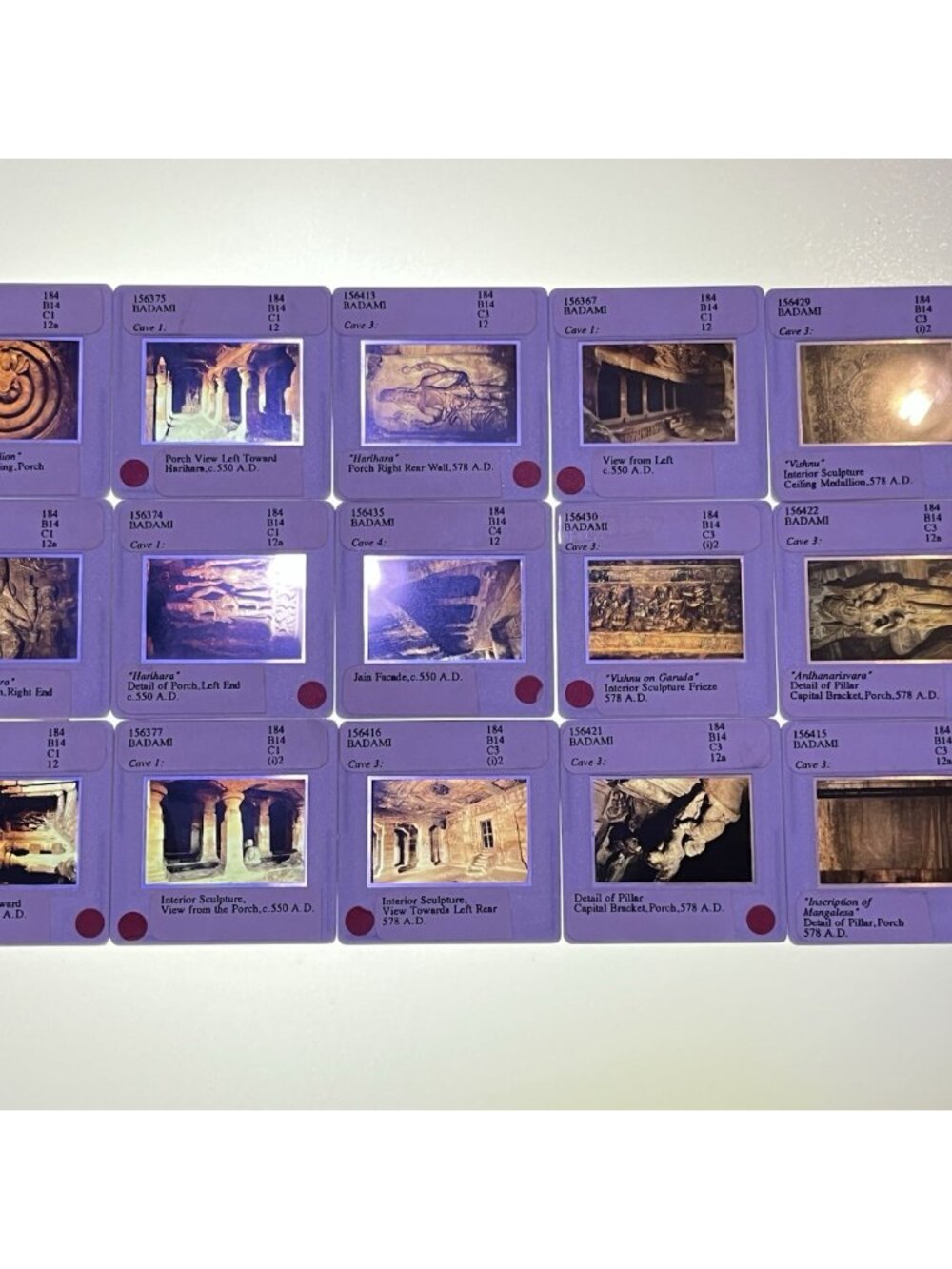 15 Vintage Badami Caves Ancient India UCI Visual Resources Coll 35mm Slides (B)